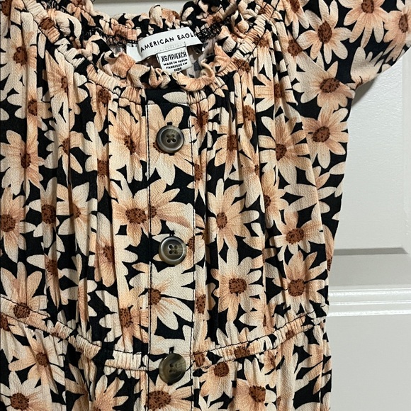 American Eagle Outfitters Black and Tan Floral Maxi Dress - Picture 4 of 6